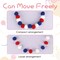 2-Pack Red, White, & Blue Pom Pom Garland (16.4 Ft Total) - Patriotic Felt Ball Bunting with 60 Soft Poms - Independence Day Decor for 4th of July, Veterans Day, Graduation, and Baby Showers
